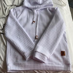 Textured white hoodie